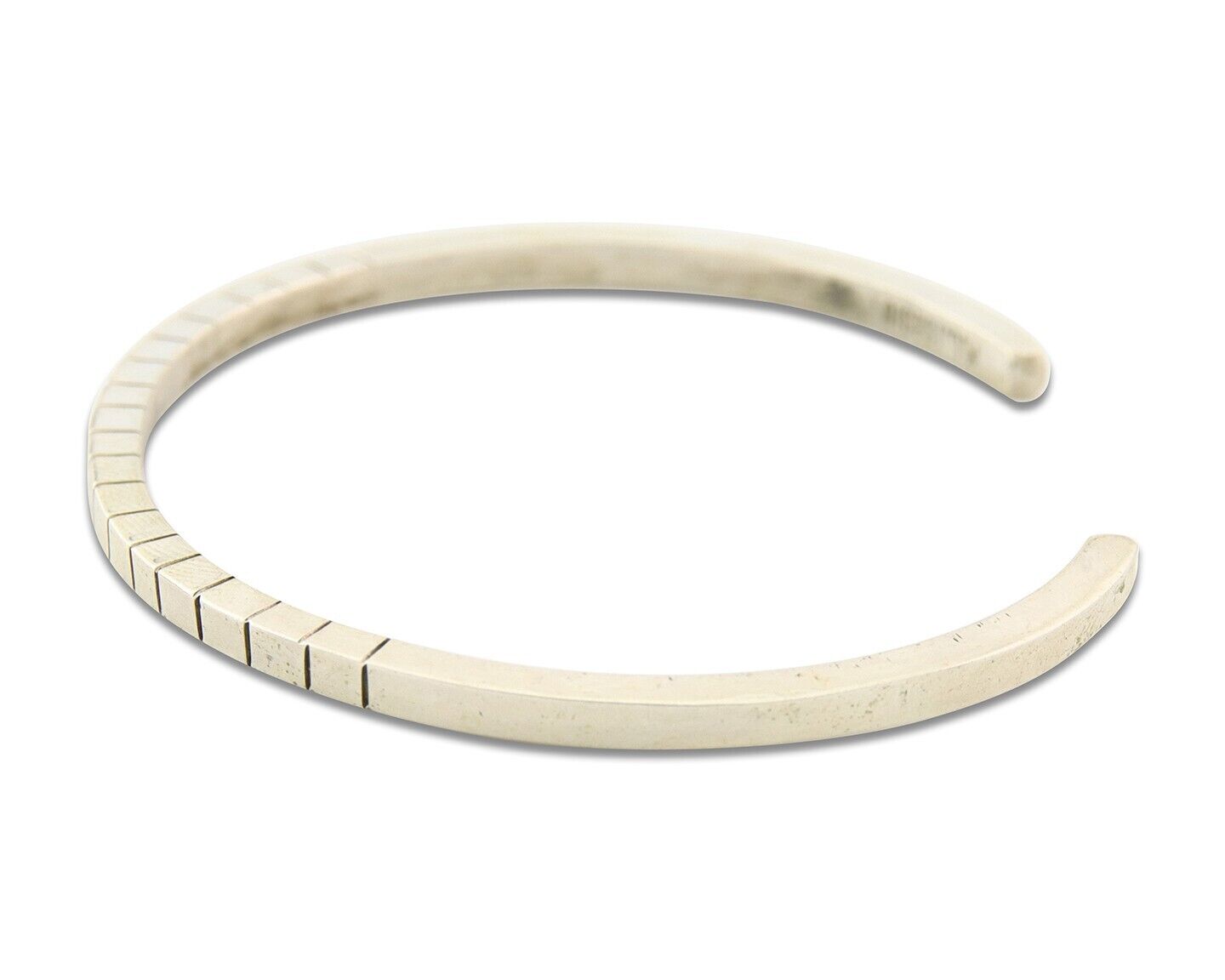 Navajo Bracelet 925 Silver Hand Stamped Signed M.C. ISASIB C.80's