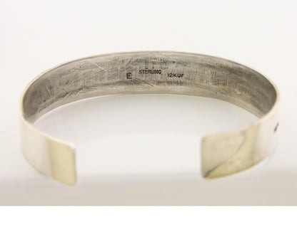 Navajo Bracelet 925 Silver & 12K Gold Cuff Artist Signed Randall Endito C.80's