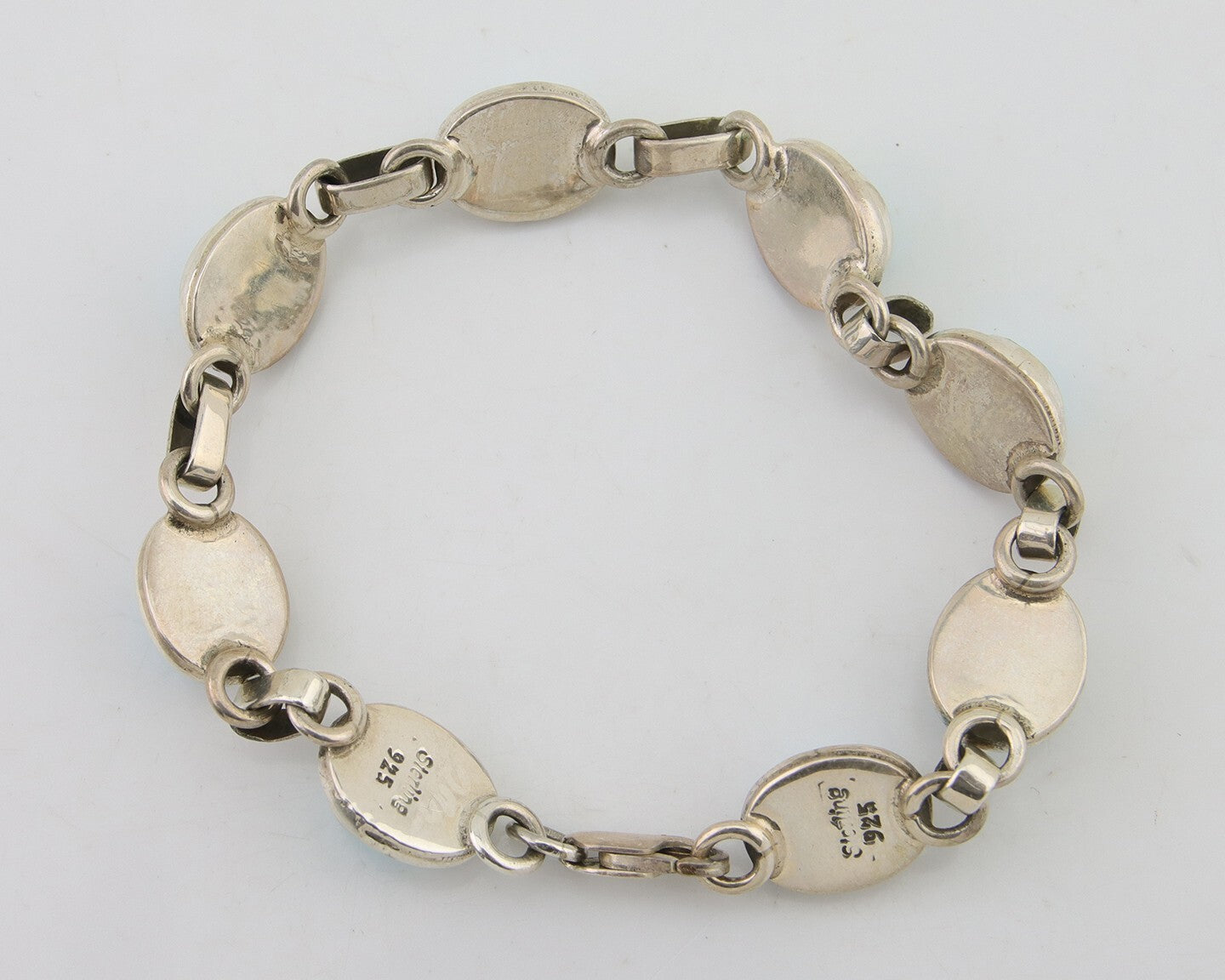 Navajo Bracelet 925 Silver Natural Blue Turquoise Native American Artist C.80's