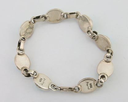 Navajo Bracelet 925 Silver Natural Blue Turquoise Native American Artist C.80's