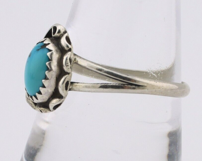 Navajo Ring 925 Silver Sleeping Beauty Turquoise Native American Artist C.80's