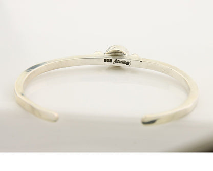 Navajo Bracelet .925 Silver Mediterranean Red Coral Cuff Native Artist C.80's