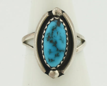 Navajo Ring 925 Silver Sleeping Beauty Artist Signed Sky Stone Creations C.80's