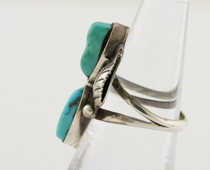 Navajo Ring 925 Silver Natural Blue Turquoise Native American Artist C.80's
