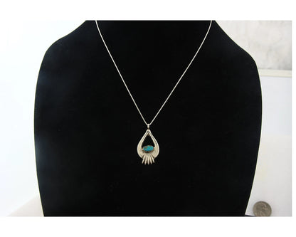 Navajo Necklace Sterling Silver Blue Turquoise Vintage Native Artist