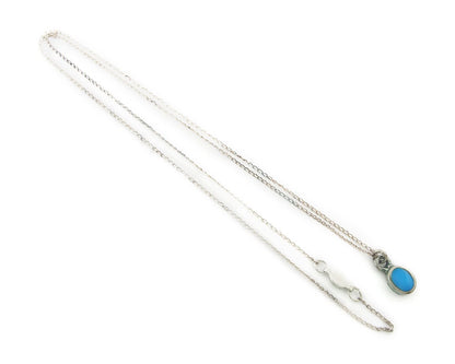 Navajo Necklace Sterling Silver Natural Blue Turquoise Vintage