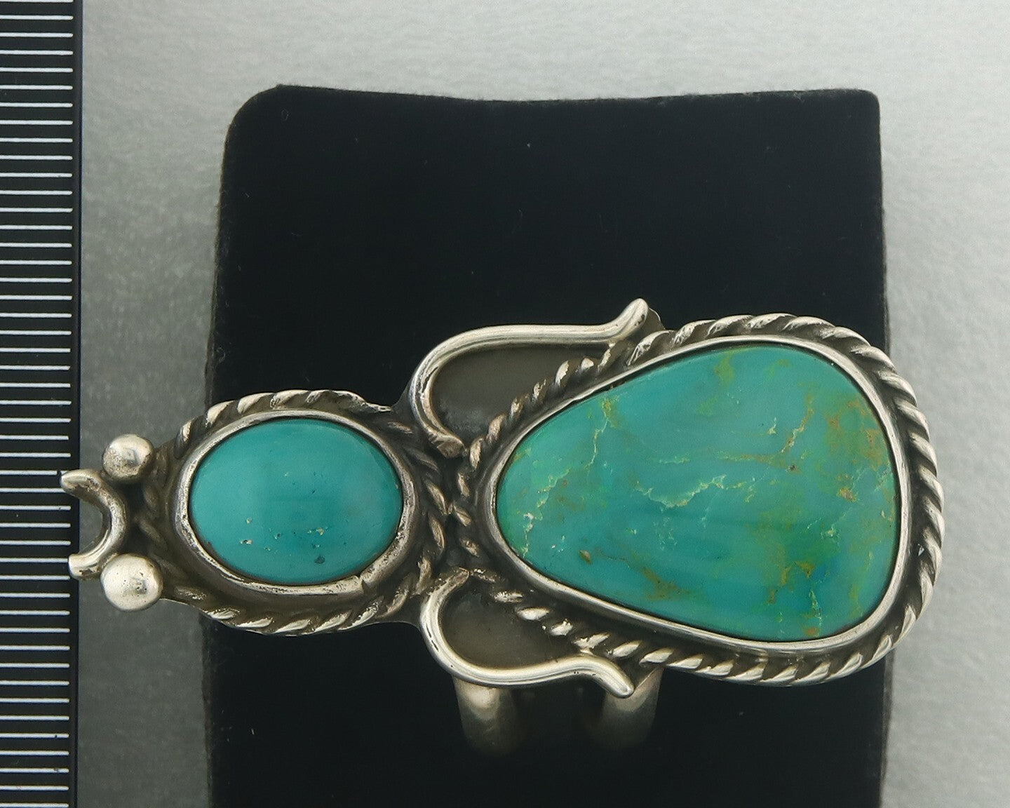 Vintage Navajo Ring 925 Sterling Authentic Turquoise Artist Signed Size 11