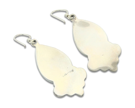 Navajo Earrings Sterling Silver Natural Turquoise Vintage Authentic