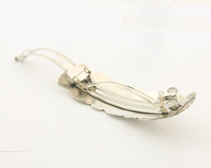 Vintage Navajo Barrette 925 Sterling Silver Hand Stamped Authentic Native Artist