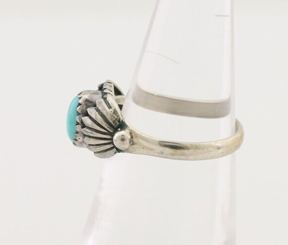 Navajo Ring 925 Silver Kingman Turquoise Native American Artist Made In 1985