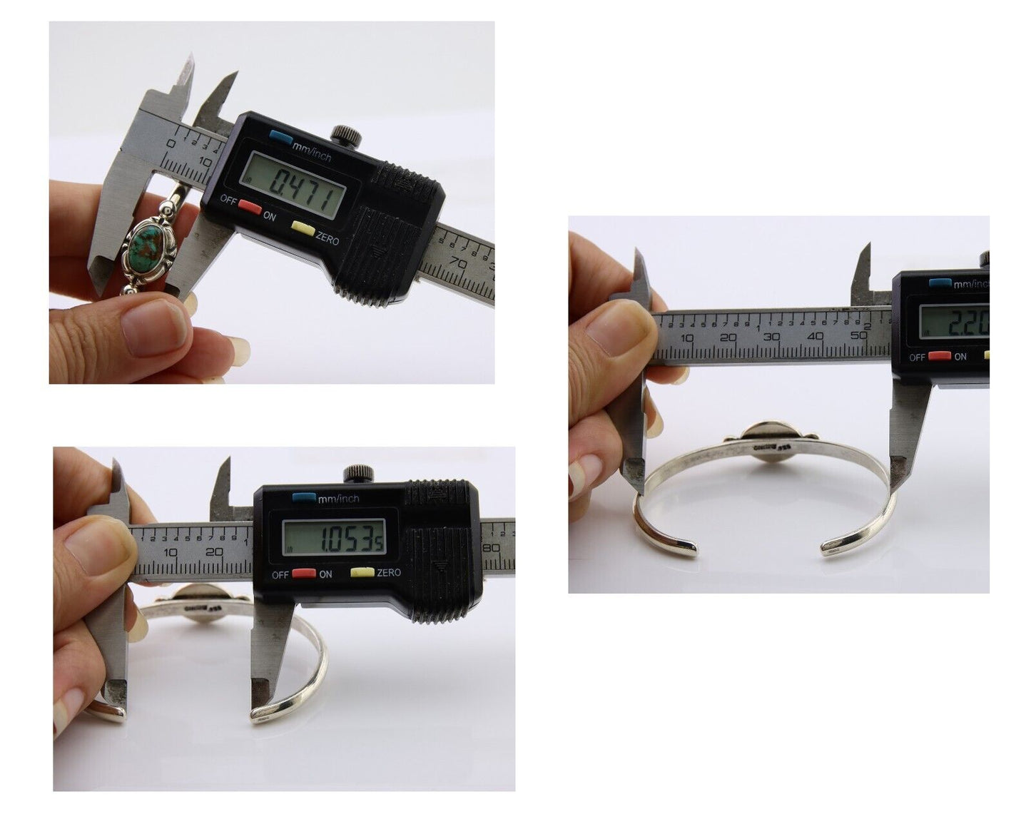 Navajo Bracelet 925 Silver Natural Turquoise Native American Artist C.80's