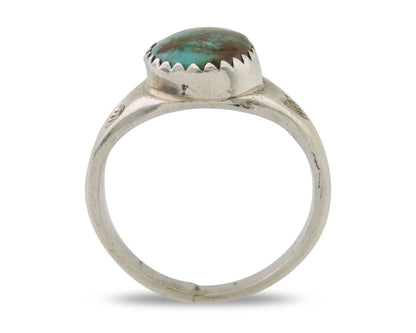 Navajo Ring 925 Silver Natural Blue Turquoise Native American Artist C.80's
