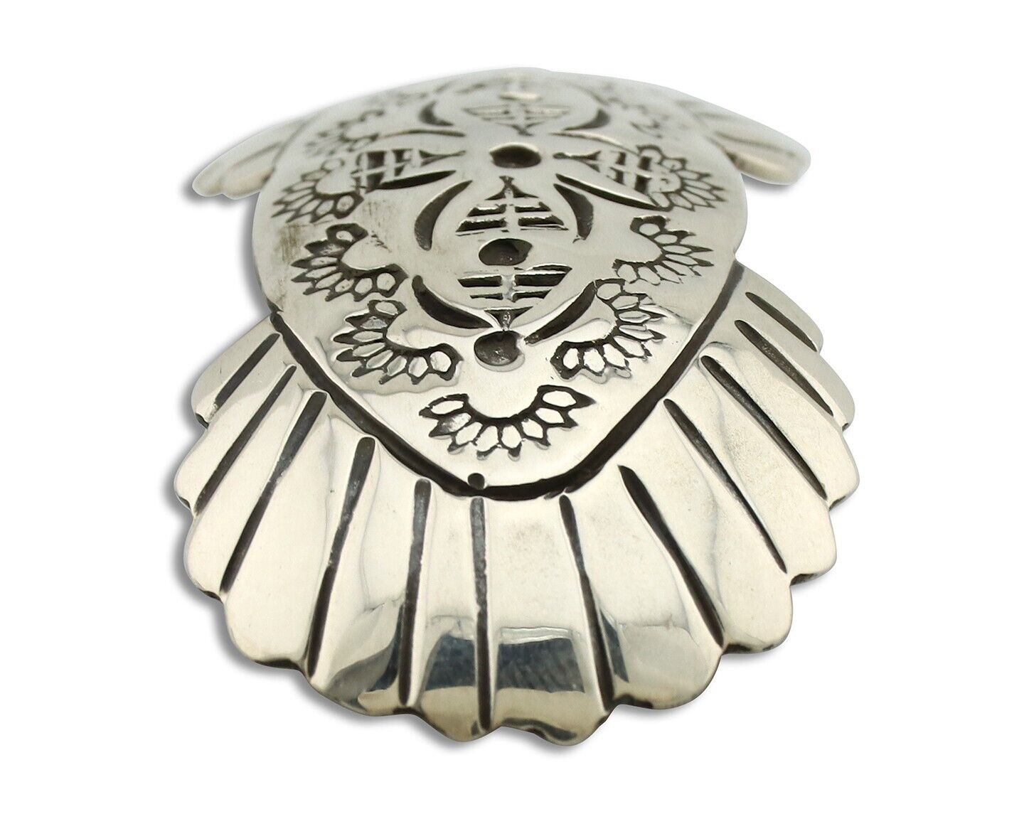 Women's Navajo Hair Clip Hand Stamped 925 Silver Native American Artist C.80's