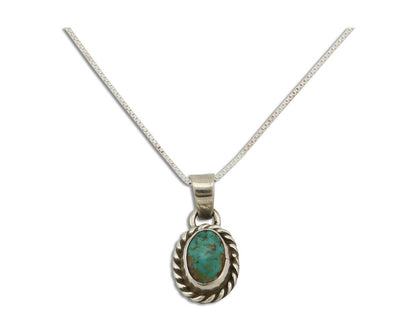 Navajo Necklace 925 Silver Natural Kingman Turquoise Native Artist C.2008