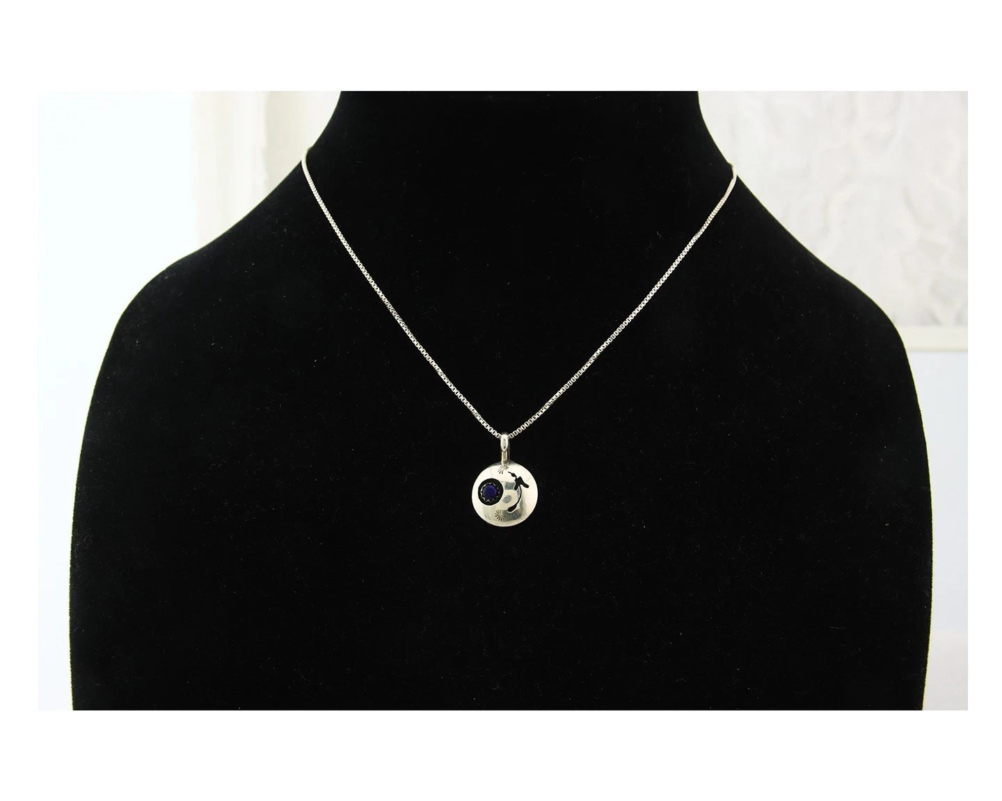 Navajo Necklace Sterling Silver Authentic Lapis Vintage Native Artist