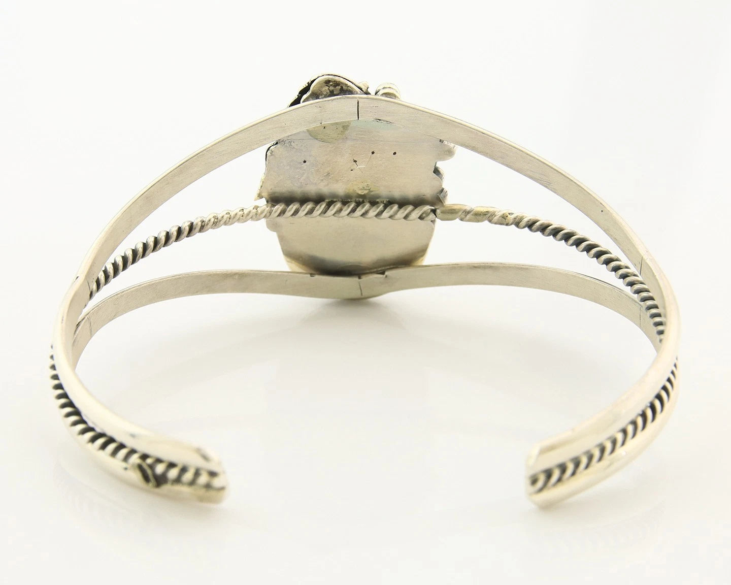 Navajo Cuff Bracelet Sterling Silver Green Turquoise Vintage