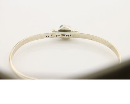 Navajo Bracelet .925 Silver Natural Red Coral Cuff Native American Artist C.80's