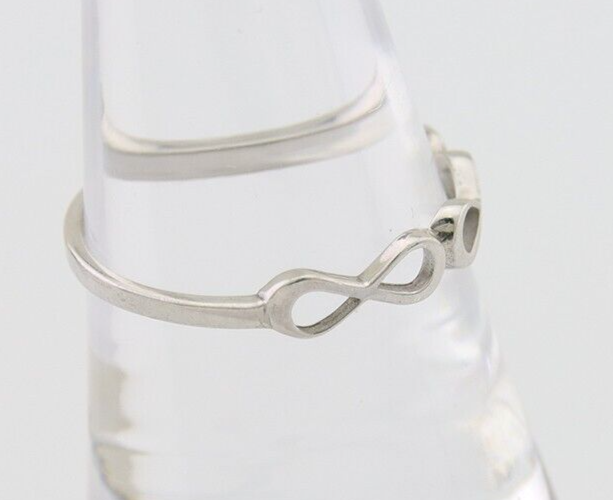 Infinity Heart Promise Ring 925 Solid Silver Size 8.25