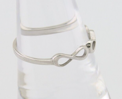 Infinity Heart Promise Ring 925 Solid Silver Size 8.25