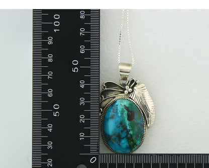 Navajo Sterling Silver Necklace Turquoise Authentic Vintage Signed WL