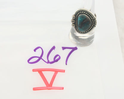 Vintage Ring 925 Sterling Authentic Turquoise Artist Signed Yazzie Size 7.25