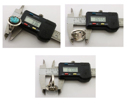 Navajo Ring 925 Silver Sleeping Beauty Turquoise Signed IROYBAI C.80's