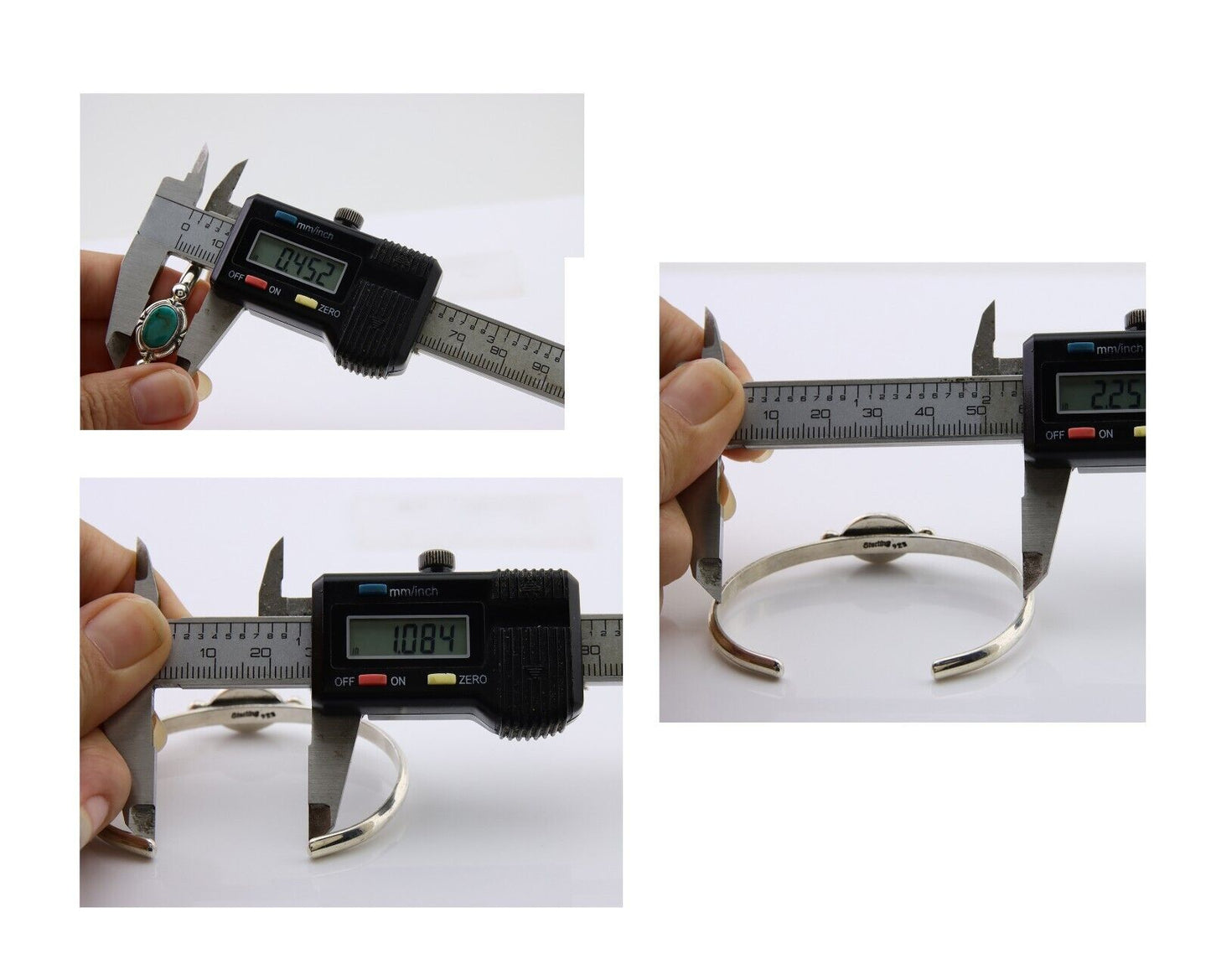 Navajo Bracelet 925 Silver Natural Turquoise Native American Artist C.80's