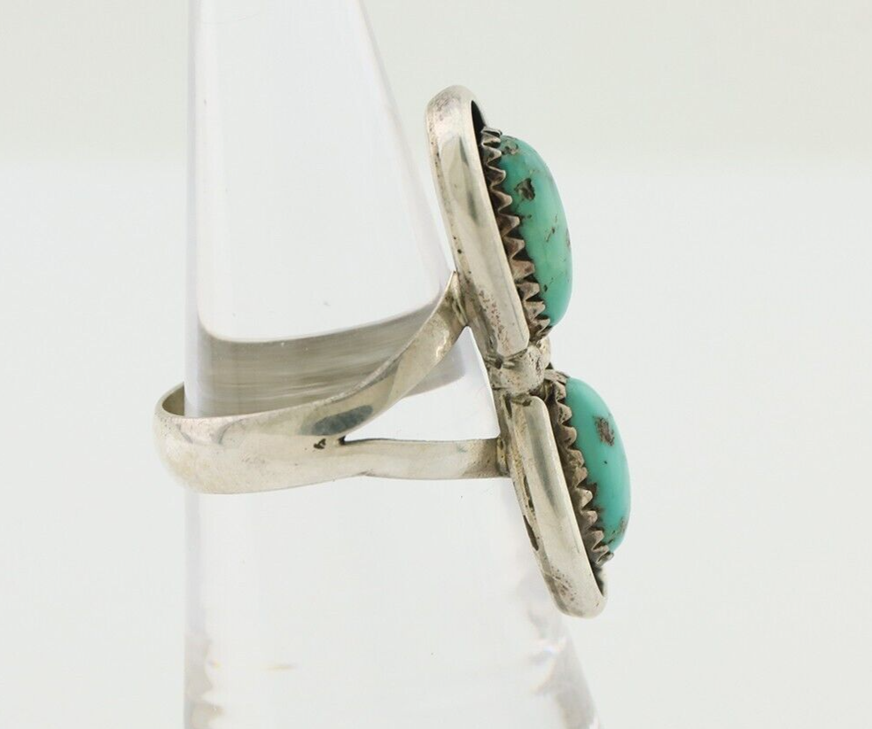 Navajo Handmade Ring 925 Silver Natural Turquoise Native American Artist C.80's