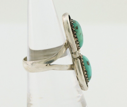 Navajo Handmade Ring 925 Silver Natural Turquoise Native American Artist C.80's