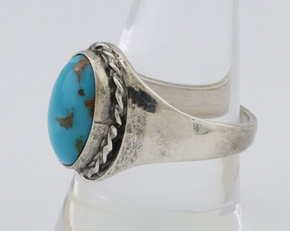 Navajo Ring 925 Silver Natural Blue Turquoise Native American Artist C.80's