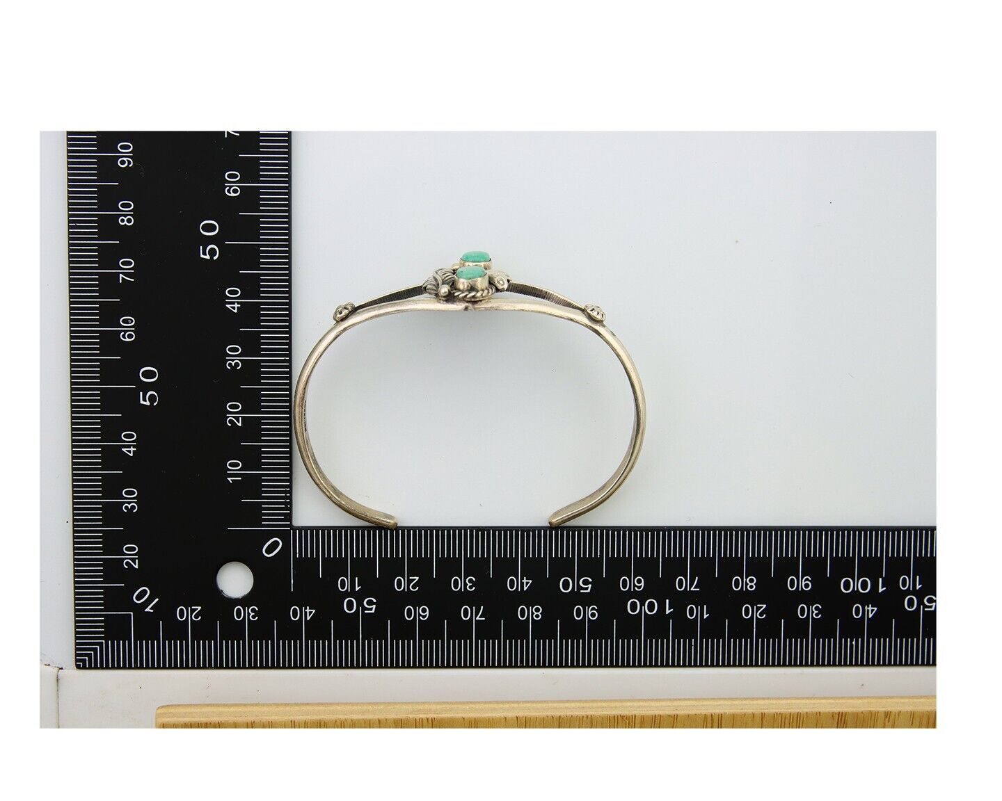 Navajo Bracelet 925 Silver Cuff Turquoise Handmade Native Artist C.80's