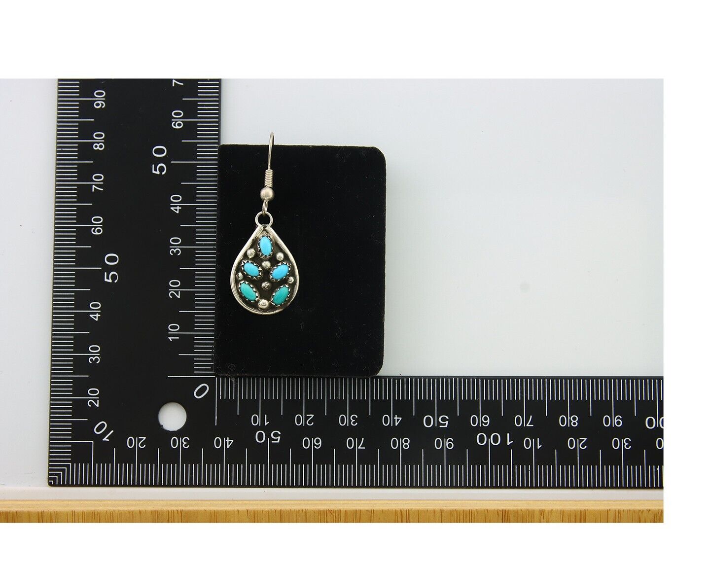 Navajo Earrings 925 Silver Natural Turquoise Native Artist C.80's