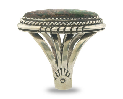 Vintage Navajo Ring 925 Sterling Authentic Turquoise Artist Signed TS Size 8.5