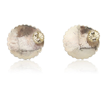 Navajo Earrings 925 Silver Natural Blue Native American Artist C.80's