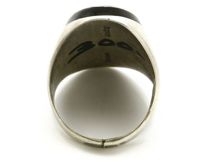 Navajo Bird Ring .925 Silver Inlaid MOP & Pin Shell Artist Watchman C.80's