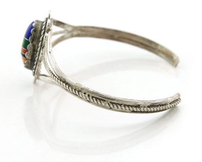 Navajo Cuff Bracelet 925 Sterling Silver Natural Gemstones Vintage