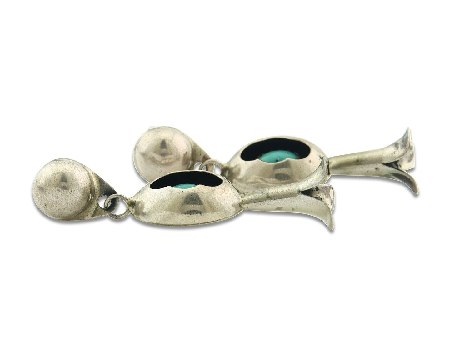 Navajo Earrings Sterling Silver Turquoise Vintage Dangle Handmade