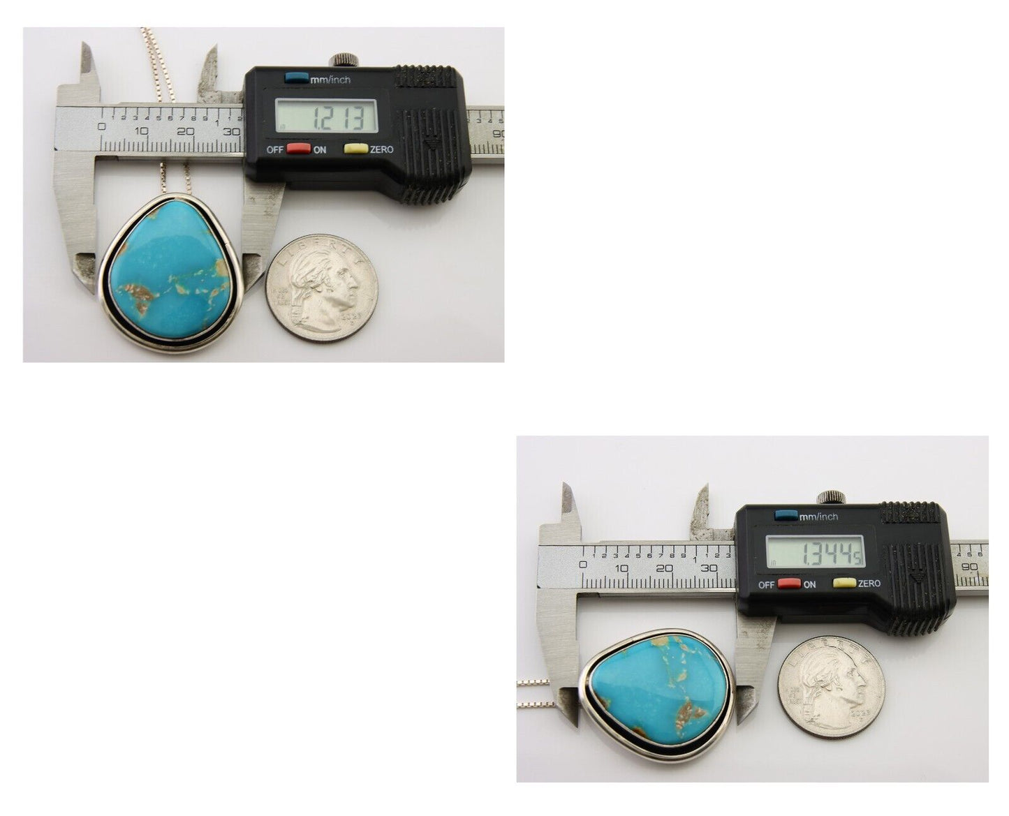 Navajo Necklace 925 Silver Blue Turquoise Artist Signed Doug Zachary C.80's