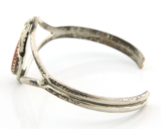 Navajo Cuff Bracelet Sterling Silver Authentic Pink Muscle Native Artist