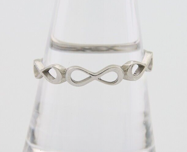 Infinity Heart Promise Ring 925 Solid Silver Size 8.25