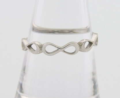 Infinity Heart Promise Ring 925 Solid Silver Size 8.25