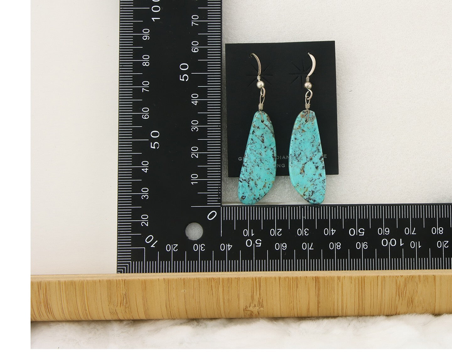 Santo Domingo Earrings 925 Silver Natural Turquoise Native American Artist C80s