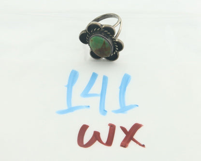 Navajo Ring 925 Sterling Natural Blue Turquoise Native Artist C.80's Size 5.75