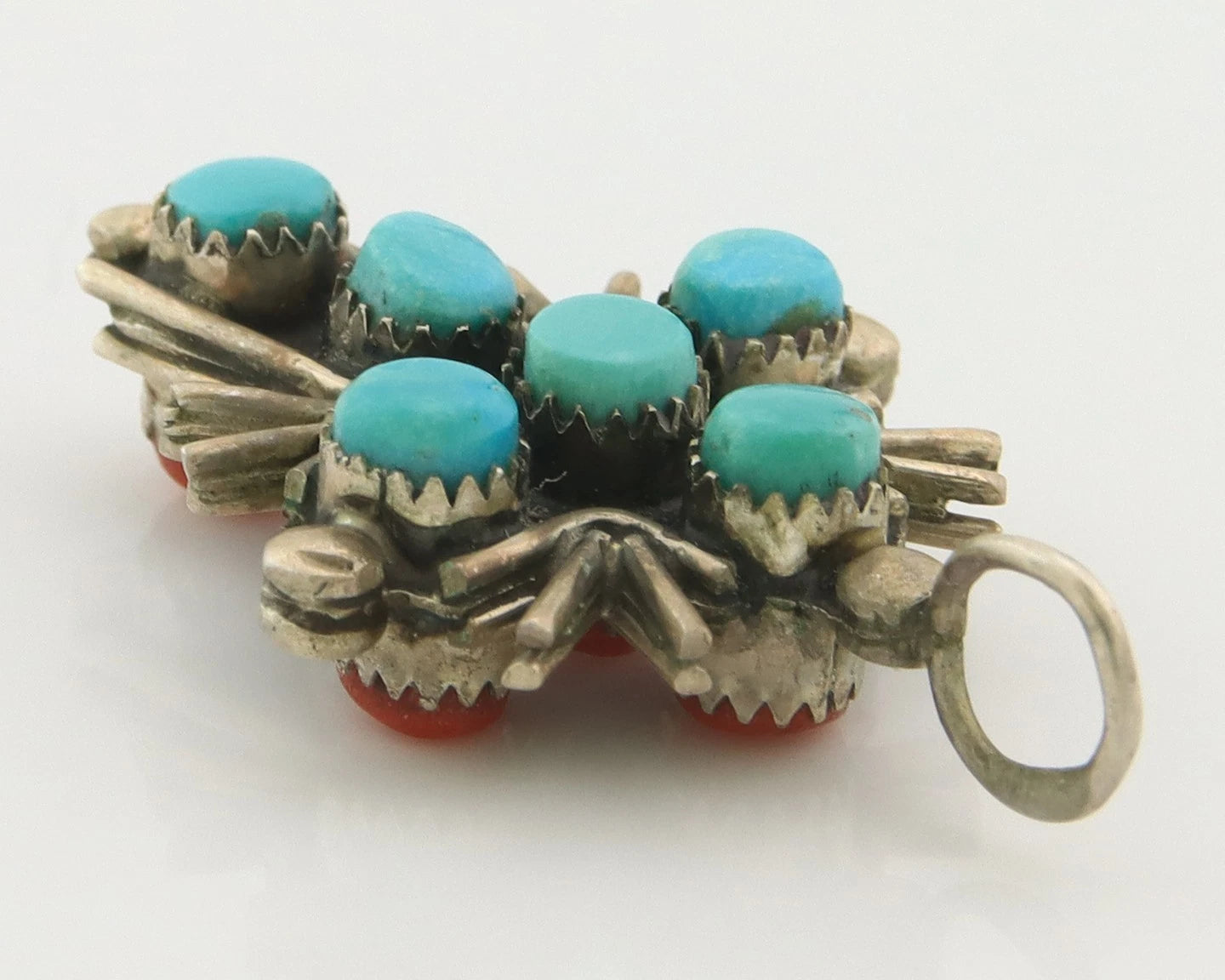 Navajo Cross Pendant Sterling Silver Natural Gemstones Vintage