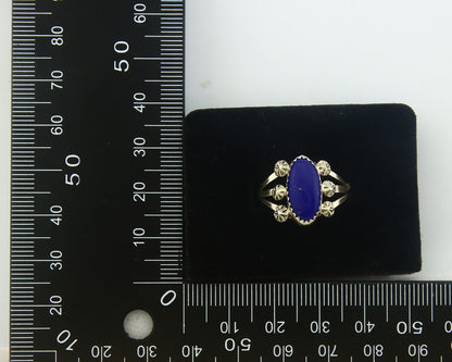 Navajo Ring 925 Sterling Natural Lapis Handmade Native Artist C.80's