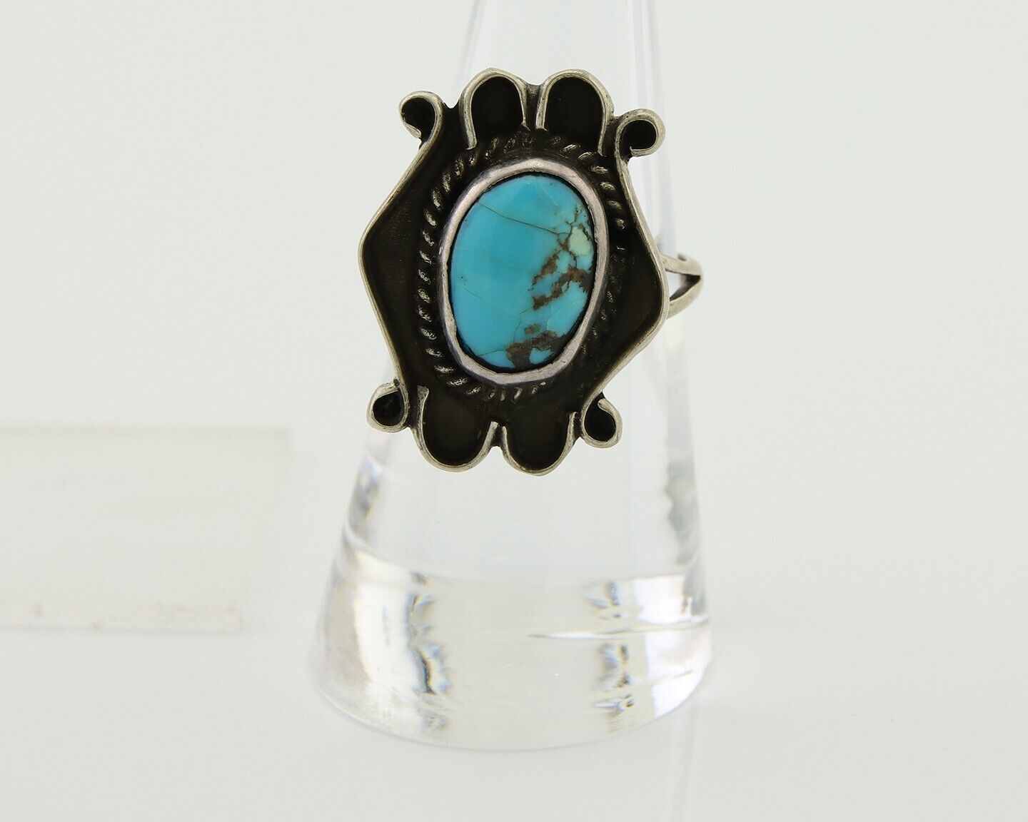 Navajo Handmade Ring 925 Silver Natural Arizona Turquoise Artist C.80's