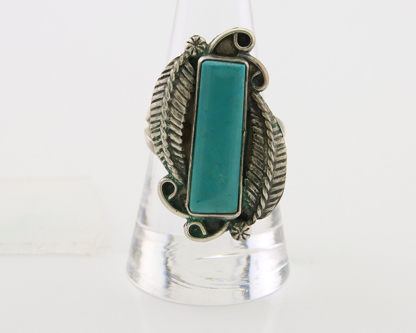 Navajo Handmade Ring 925 Silver Natural Turquoise Native Artist C.80's