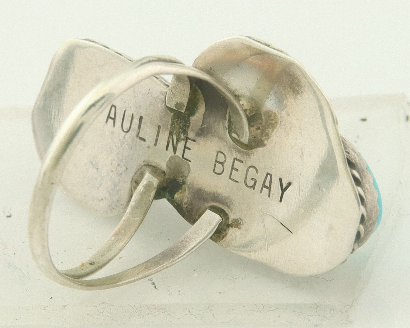 Vintage Navajo Ring 925 Sterling Natural Gemstones Signed Pauline Begay Size 7.0