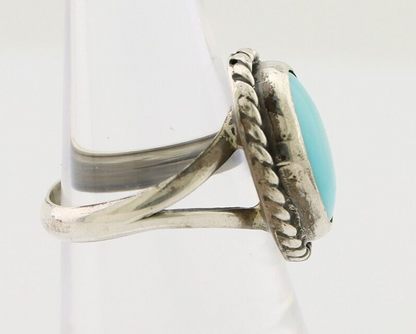 Navajo Ring 925 Silver Natural Blue Turquoise Native American Artist C.80's