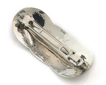 Vintage Navajo Barrette 925 Sterling Silver Hand Stamped Authentic Native Artist